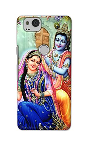 Image of PRINTFIDAA Printed Hard Back Cover Case for Google Pixel 2 Back Cover (Radha Krishna) -1803