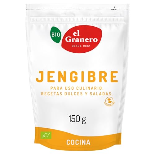 El Granero Integral - Jengibre Bio - 150 G - Elaborado a base de Polvo de Raíz de Jengibre Ecológica - Ayuda a Realizar la Digestión - Prevención de Náuseas y Mar