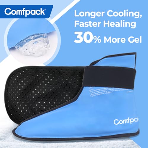 Comfpack XL Ankle Foot Ice Pack Wrap for Plantar Fasciitis & Bunion, Ice Boot for Foot After Surgery, Hot Cold Therapy for Sprained Ankles, Achilles Tendonitis, Foot Pain, Swelling, Heel Pain - Thumbnail 3