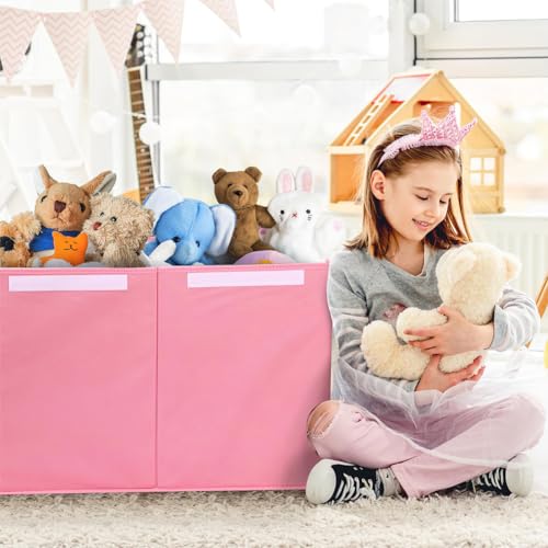 Boîte de rangement avec couvercle et compartiments pour chambre rose - 4