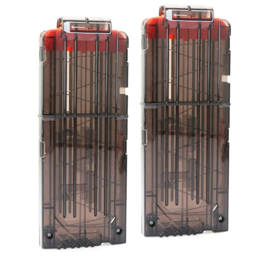 VPOUERY 2pcs Capacidad de Reserva 12 Dardos Recarga Rápida Clip Cargador para Nerf Negro