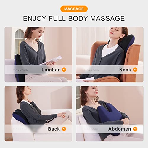 Back Massager With Heat, Shiatsu Neck And Back Massager For Pain Relief, Deep Tissue 3D Kneading Massage Pillow For Lower Back, Shoulder, Legs, Full Body Relaxation, 3 Speeds, Gifts For Mom Dad #TOP5