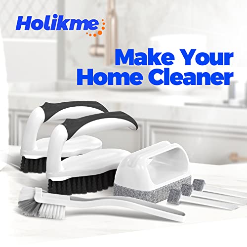 Holikme Deep Cleaning Brush Set, Scrub Pads with Scraper Tip for Pool Walls, Bathroom, Grout, Floor, Bike, Tub, Shower and Kitchen Surface, Abrasive Wheel Brushes (Black) by Holikme - Image 7