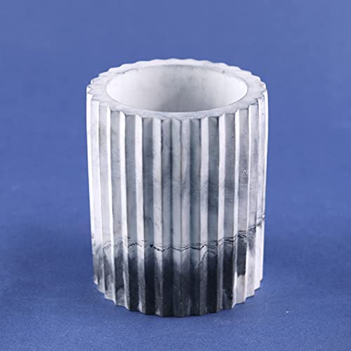 Round Vertical Stripe Flower Pot Silicone Mold Plaster Succulent Planter Vase Concrete Mold Candle Jar/Pen Container Epoxy Resin Cement Clay Mould #TOP3