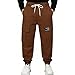 SANGTREE Boys' Cargo Jogger Pants Multi Pocket Elastic Waist Outdoor Fashion Casual Sweatpants with Drawstring, Brown, 6-7Y = Tag 130