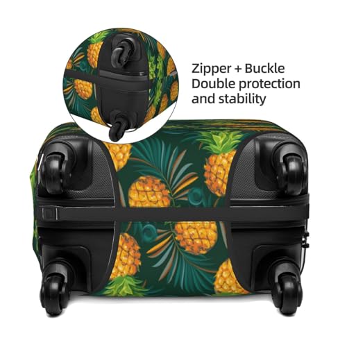 Pineapples With Palm Leaves For Travel Luggage Cover Suitcase Protector Fits 18-32 Inch Travel Luggage Protector Elastic Luggage Anti-Scratch Suitcase Cover2