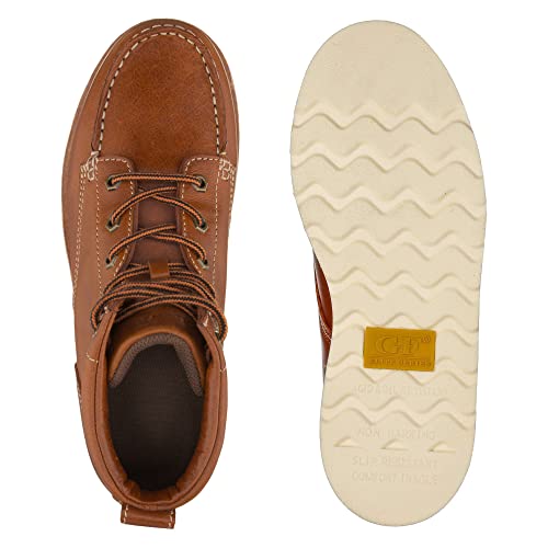 Image of Golden Fox Work Boots 6 inch Men's Moc Toe Wedge Comfortable Boot for Construction