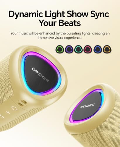 Image of Portable Bluetooth Speaker Beach Essentials: IPX5 Waterproof for Outdoor /Powerful HD Sound /Dynamic Light /All Day Playtime /Wireless BT 5.3 /TWS Pairing, Travel|Camping|Pool Accessorie, School Supplies