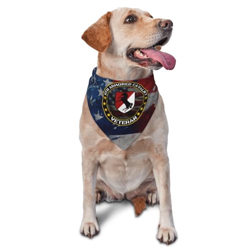 US Army 11th Armored Cavalry Veteran Dog Scarf Pet Bandana Cat Pet Bibs