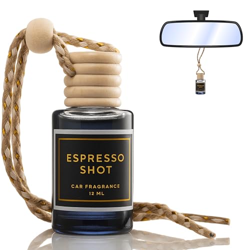 Image of Invigorating Coffee Scented Car Freshener with Luxurious Design - Lasts up to 60 days (Espresso Shot) - A+ Scents Car Hanging Diffuser