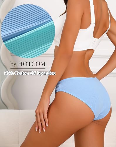 13 Pack Cotton Ribbed Underwear for Women Low Rise Bikini Breathable Sexy Cheeky Hipster Womens3