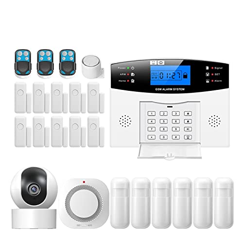 Système de sécurité Domestique, Alarmes de sécurité GSM Maison Intelligente TUYA for la Maison Alarme sans Fil for la Maison de Garage alarmes de sécurité de Maison résidentielle(L)