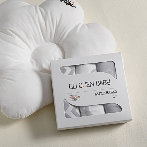 Gllquen Baby Swaddle Wrap,Adjustable Baby Swaddles 0-3 Months,Swaddle Blanket For Newborn Boys Or Girls,Moon,Clouds,Ripples Pattern Swaddles,Swaddle Sack 3 Pack Wrap Set #TOP6