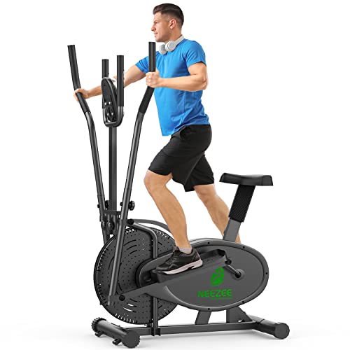 Cross Trainer, 2 in 1 Elliptical Cross Trainers with LCD Monitor, Upgraded Adjustable Resistance, Max Weight 265LBS, Exercise Machine Cross Trainer for Home Gym