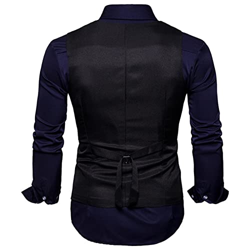Zeiyignr Men's Suit Vest Slim Fit Double Breasted Dress Vest Casual Business Formal Waistcoat V Neck Party Wedding Vests4