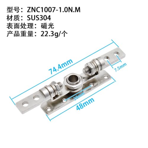 Bisagra de amortiguación regulable Znc ZNC1007 de acero inoxidable con fuerza de 1.0 N.M 3