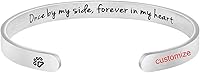 Vista 1 de Pulsera conmemorativa para perro, recuerdo de la pérdida de la joyería de mascotas, regalo de condolencias grabado con nombre de mascotas