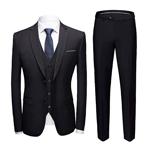Fairnull Terno de Negócios 3 peças Masculino Slim fit cor Sólida Jaqueta smoking Ternos Elegante For