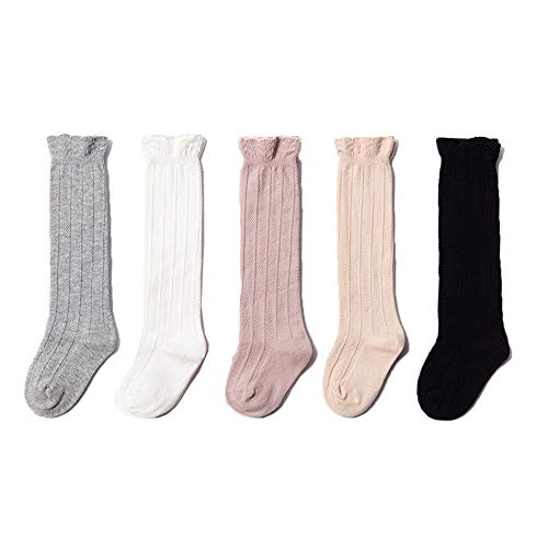 Z-Chen Calcetines hasta la Rodilla para Bebé Niña (Pack de 5 Pares), 1-3ños ( Atamaño de fabricante M) Cover