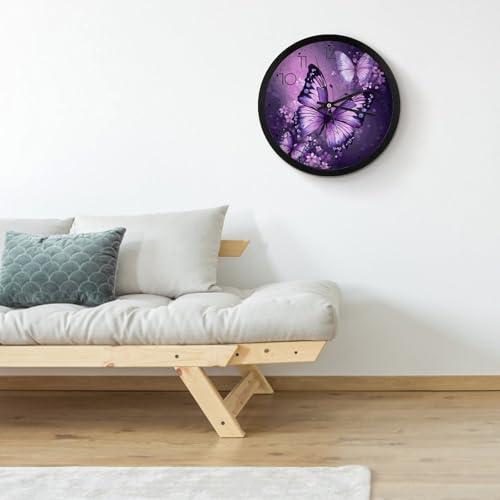 Horloge murale numérique décorative ronde 25 cm à affichage analogique