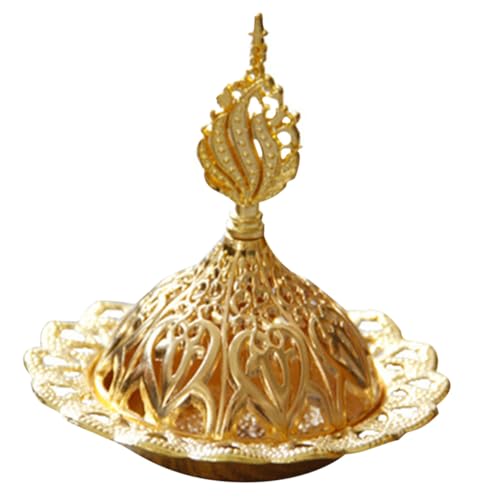 TOPPERFUN Quemador De Incienso De Metal Estilo Árabe Metal Incensario Hueco Forma De Torre para Uso Casa o Oficina