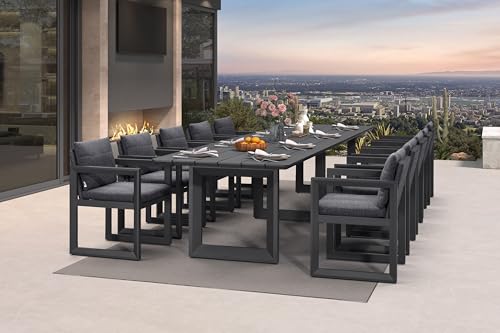 PURPLE LEAF 11-Piece Outdoor Dining Set Aluminum Oversize Patio Furniture