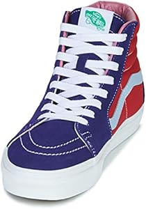 red yellow and blue high top vans