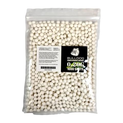 SDMAX High Grade 0.20g Off White BB Pellets Biodegradable Plastic Shooting Firing Balls for Airsoft Gun ( Pack of 1, 1000 Bullets) Cover