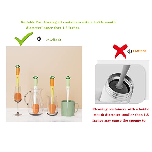 3 In 1 Baby Bottle Brush Cleaner, Multifunctional Cleaning Brush - Replaceable Sponge Bottle Brush, Nipple Cleaner And Silicone Bottle Cup Cover Cleaning Brush，Suitable For Cup Lid Crevice #TOP4