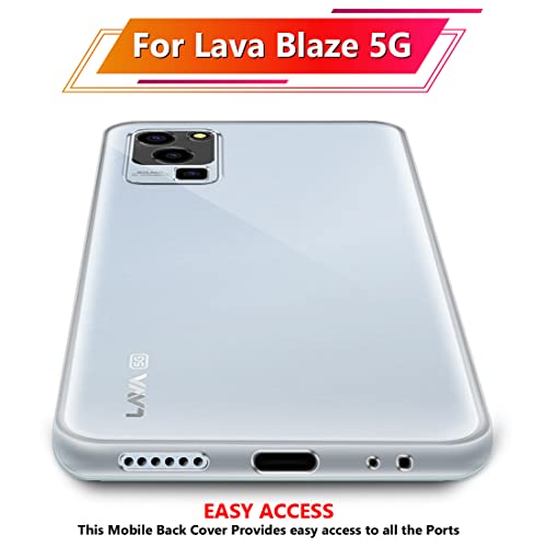 Image of Fashionury Crystal Clear Case for Lava Blaze 5G | Yellowing Resistance | Transparent TPU Silicone | Raised Camera Lips | Slim Transparent Cover