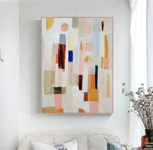 Peinture abstraite sur toile pour habiller un grand mur vide tableau encadré moderne salon HYFBH
