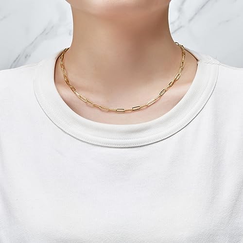 Philip Jones Gold Plated Small Link Paperclip Necklace - Image 3