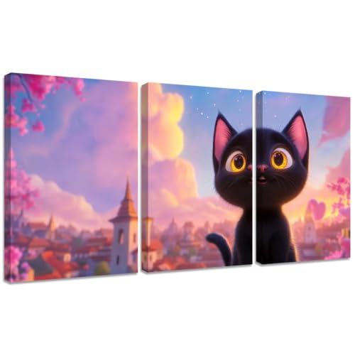 Diamond Painting Adulte Carré Chat - Broderie Diamant Complet Ville 30x40cm 3 Pcs