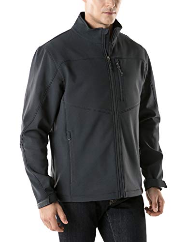 TSLA Men's Softshell Athletic Microfleece Active Wind-Repel Coat Full-Zip Outdoor Water-Proof Jacket, Active