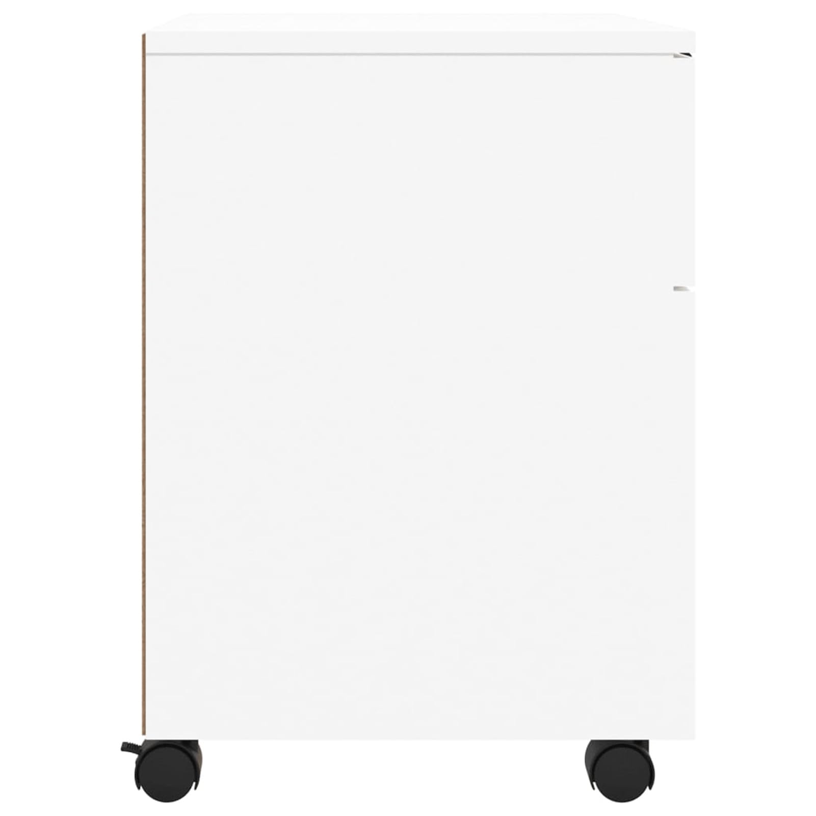 Schedario con Ruote Bianco 45x38x54 cm Legno Multistrato,Cassettiera, Mobiletto da Ufficio con Serratura,Regolabile per Cartelle Sospese, Superficie Testurizzata, per Ufficio, Studio