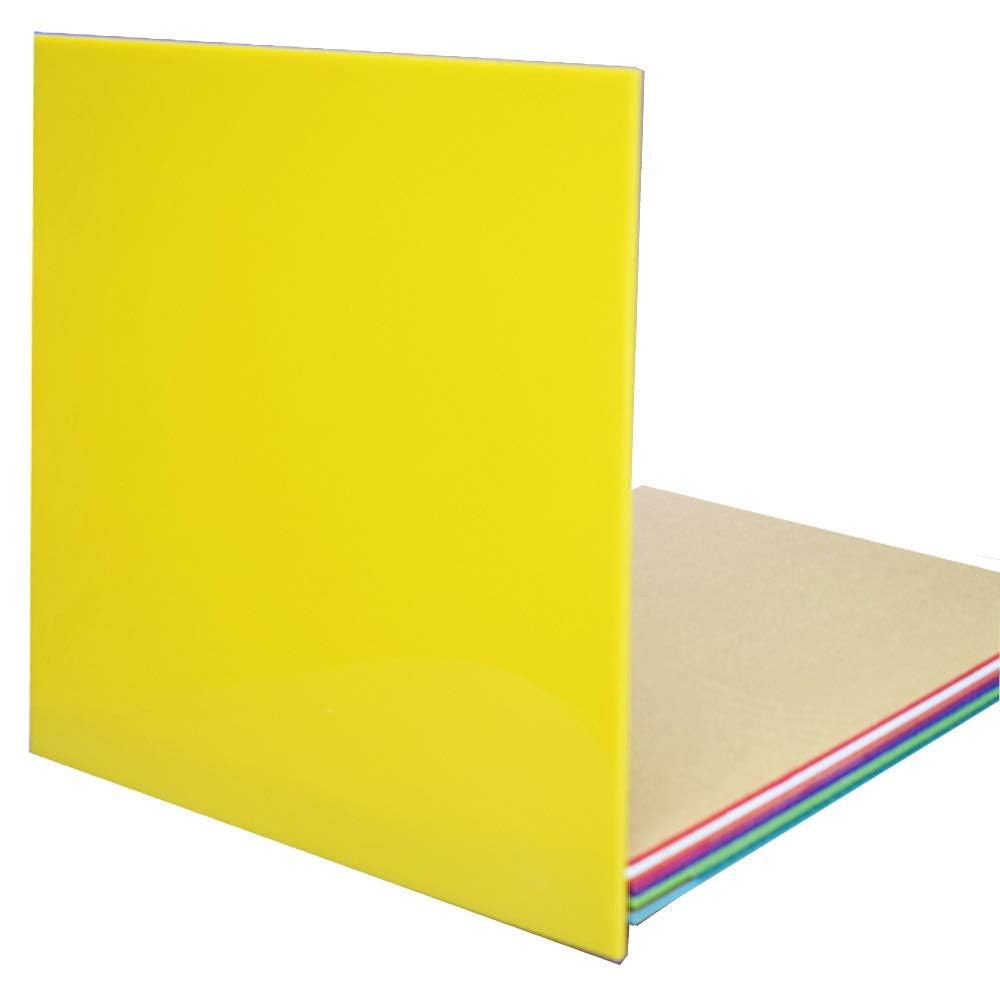 Acrylic Sheet 3MM White Black Green Red Golden Transparent (12x16inch) (Pack of 1, Yellow)-image-3