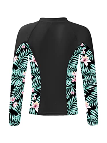 renvena Girls Three Pieces Swimsuit Long Sleeves Zipper Swim Top with Tankini Tops and Swim Shorts Set Swimming Suit4