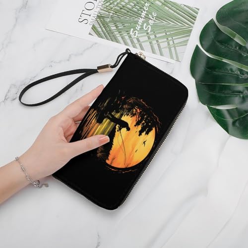 Fish Fishing Lover Clutch Wallet Wristlet Long Handbag PU Leather with Card Slots Cash Coin Pocket for Women Men4