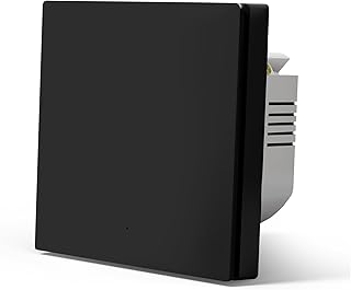 ZigBee Lichtschalter, Smart Wandschalter Alexa und Google Home Work mit Tuya, 86mm Lichtschalter Unterputz, Wandlichtschalter Kunststoffplatte (Neutrale Leitung Benötigt) 1 Fach 1 Weg Schwarz