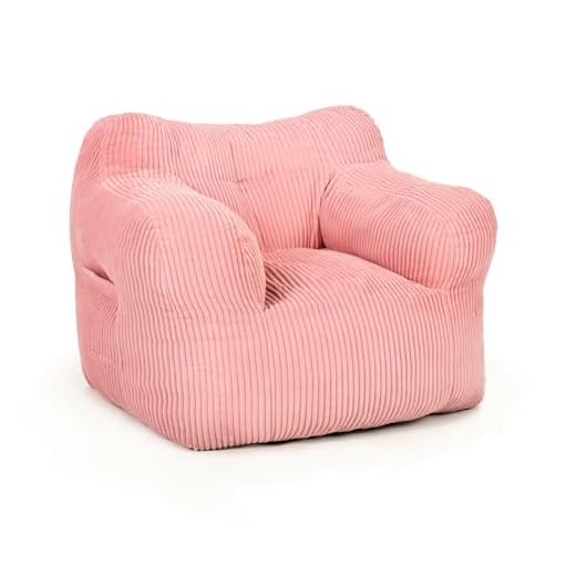 Pamapic Sitzsack, Sitzsack Erwachsene mit Füllung, Bean Bag Chair mit Tragbarem Griff, Modernes Ergonomisches Bean Bag, Indoor Sitzsäcke Stuhl für Wohnzimmer, Schlafzimmer, Spielzimmer, Rosa