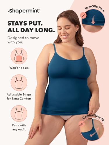 Image of SHAPERMINT Womens Tops - Scoop Neck Cami Body Shaper for Women, Shapewear Tummy Control, Camisole Tank Tops for Women