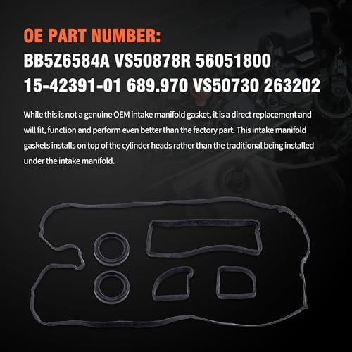 Image of HiSport Valve Cover Gasket - Compatible with Ford Edge Escape Explorer Focus Focus Fusion Mustang Special Service Police Sedan Taurus Lincoln MKC MKC MKT MKZ 2.0L 2.3L 2012-2020 - Replace VS50878R