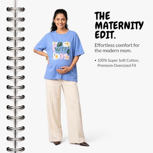 Image of The Mom Store Mom T-Shirt | Cotton | Pre and Post Pregnancy | Quirky Statements | Comfortable | Oversized