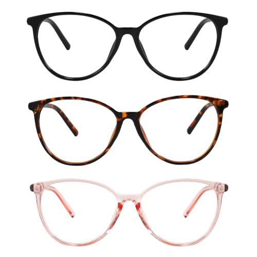Image of Przene Blue Light Blocking Glasses for Women Men Round Cat Eye Blk /Demi /Pk