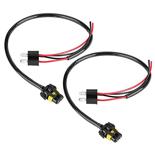 Duokon Adapter Converter Cable, 2pcs H4 Sockets to 9006 Bulbs Wire Harness Headlight Fog Light Conversion Adapter Cable