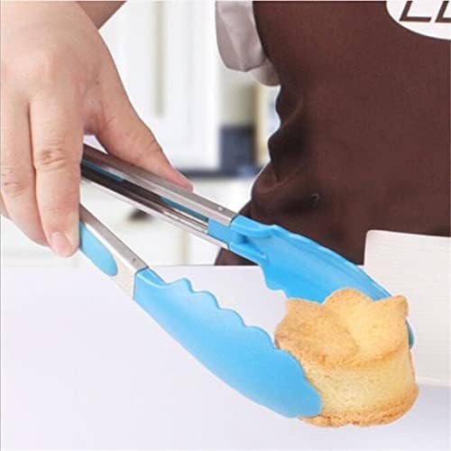 Cooking Tongs 1pc Silicone BBQ Grilling Tong Salad Bread Serving Tong Non-Stick Kitchen Barbecue Grilling Cooking Tong(Orange)