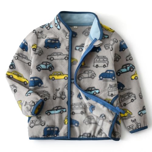Image of Toddler Boys Girls Fleece Jacket Lightweight Fall Spring 2-12 Years | Soft Anti-Pilling Fleece, Easy Zip-Up, Hand-Warm Pockets, Windproof Stand Collar, Wear Alone or as Layer, Ideal for School