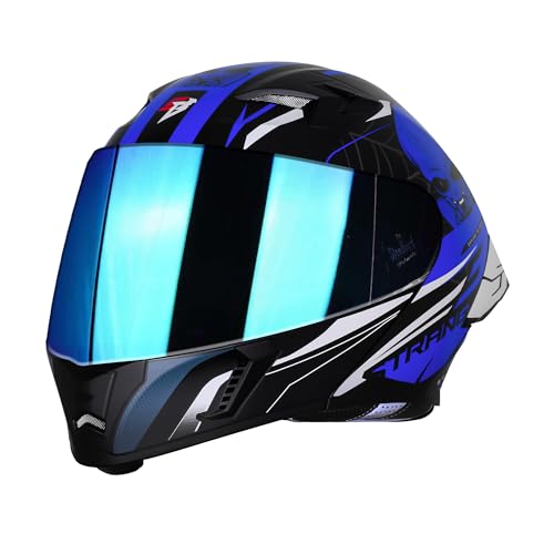 Image of Steelbird SBA-20 Strange ISI Certified Flip-Up Graphic Helmet for Men with Inner Silver Sunshield