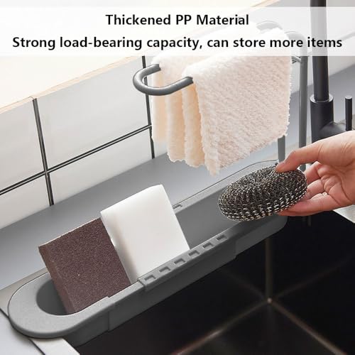 Organizador ajustable para fregadero de cocina con soporte para toallas miniatura 7