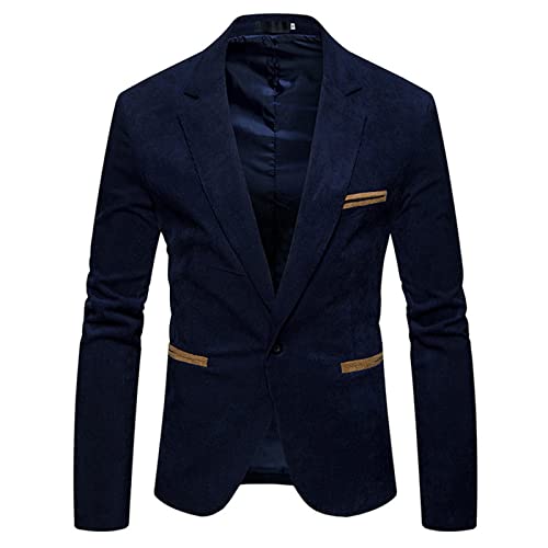 Men's Corduroy Suit Blazer Jacket Lightweight One Button Casual Sport Coat Classic Blazer Suit Jacket Sport Coat